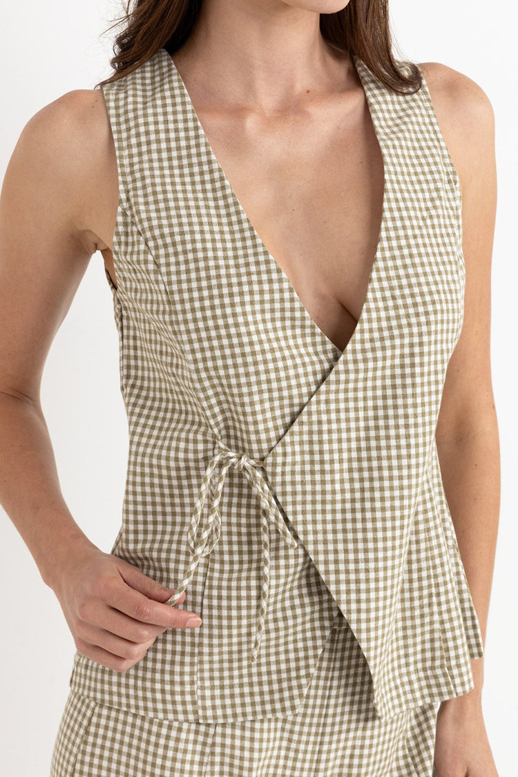 Rhythm Olive Lola Wrap Front Vest