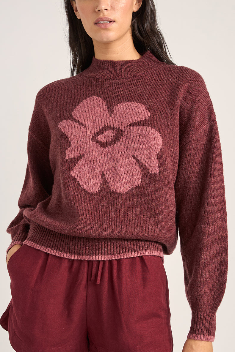 Rhythm Burgundy Juliet Floral Jumper