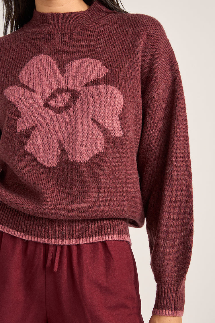 Rhythm Burgundy Juliet Floral Jumper