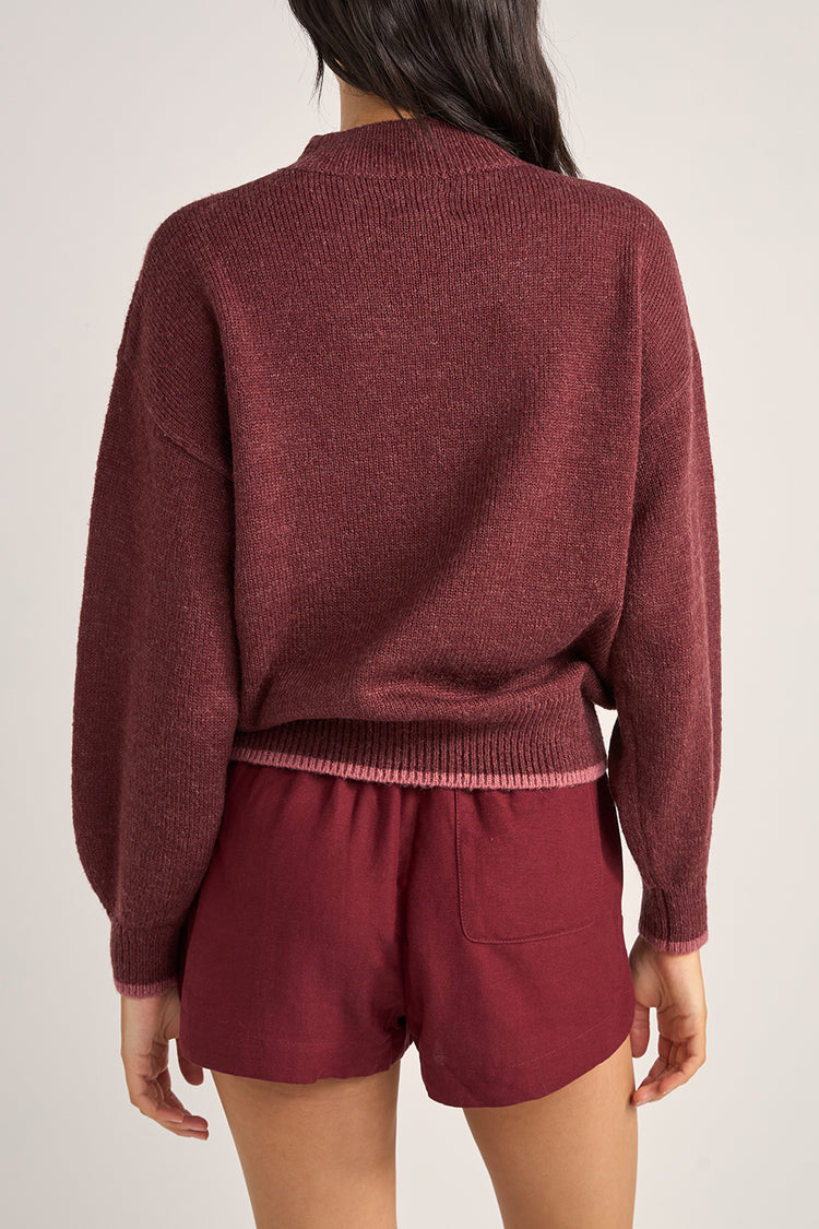 Rhythm Burgundy Juliet Floral Jumper