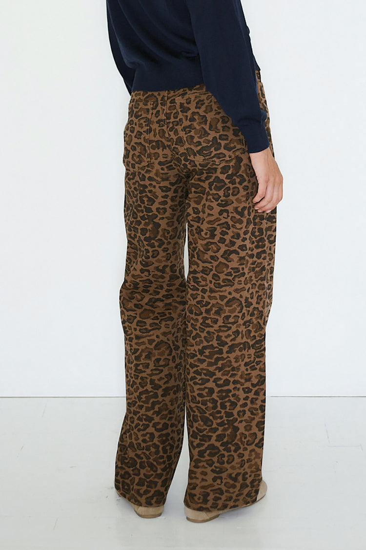 The Tiny Big Sister Mocha Animal Print Berta Denim Jeans