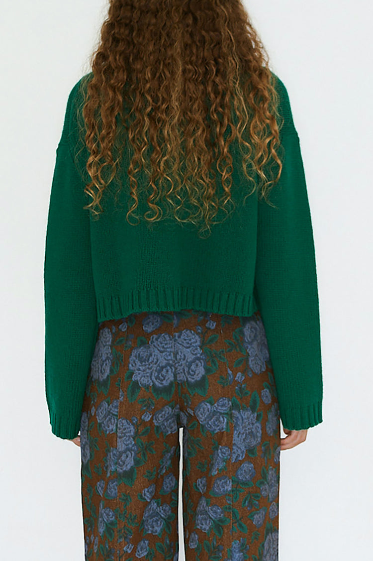 The Tiny Big Sister Dark Green Tie Detail Cardigan