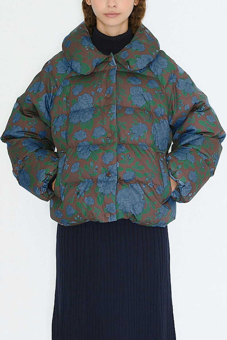 The Tiny Big Sister Dark Brown Roses Short Jacket