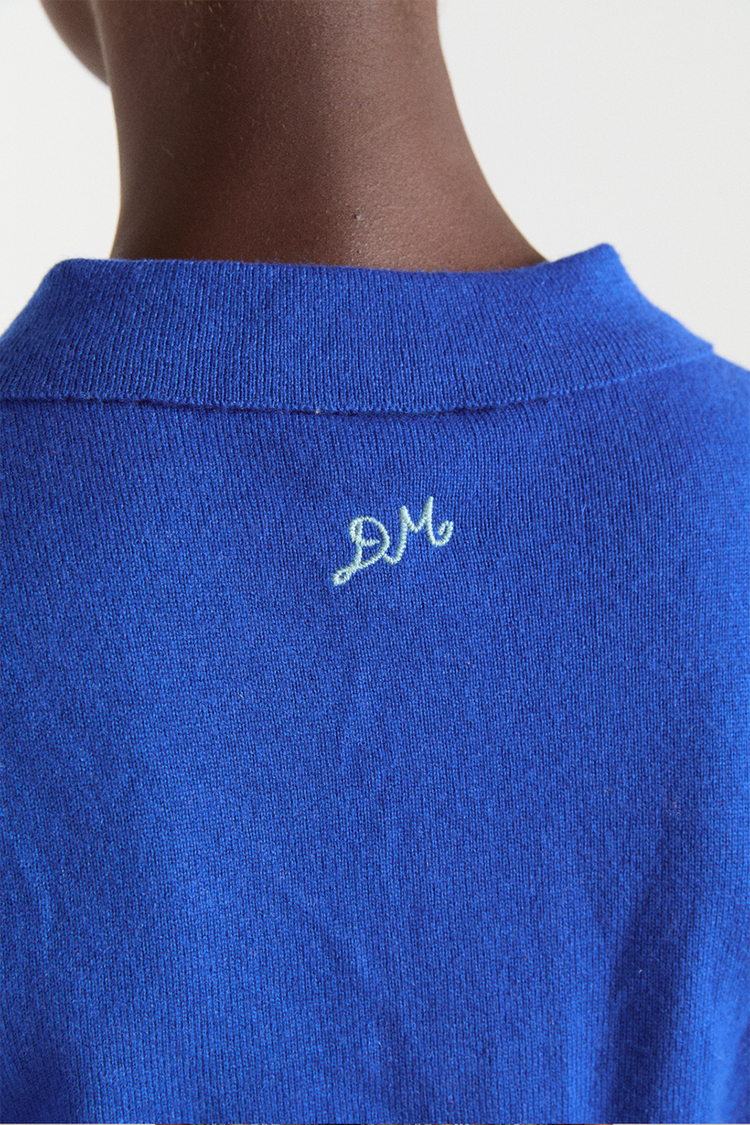 Damson Madder Blue Voula Wool & Cashmere Blend Cardigan