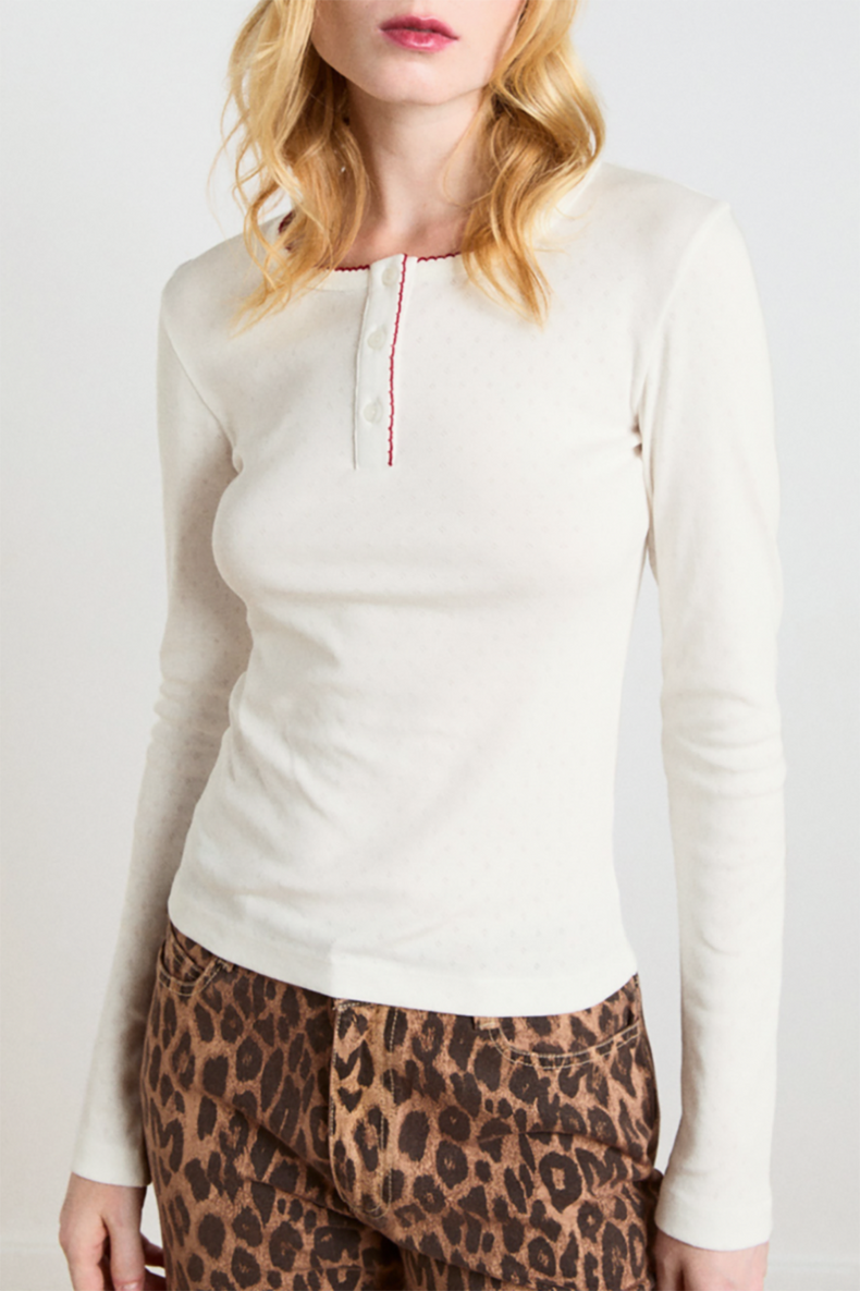 Damson Madder Off White Hester Henley Top