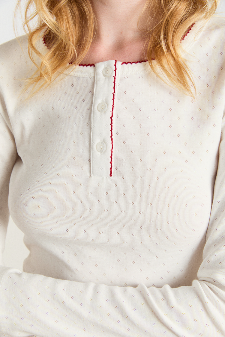 Damson Madder Off White Hester Henley Top