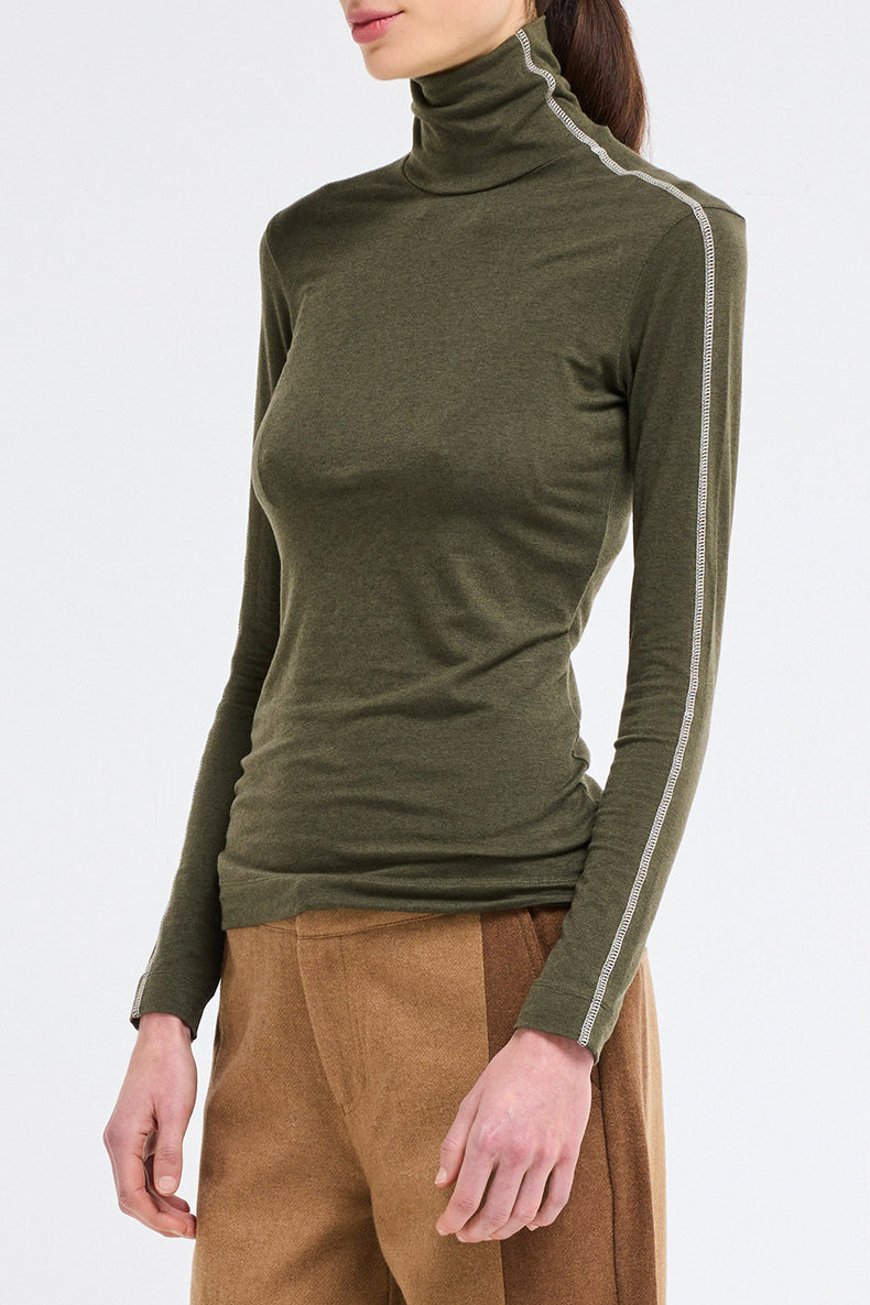Our Sister Khaki Lewis Rollneck Top