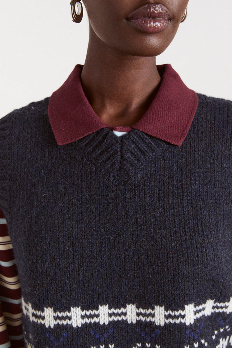 Damson Madder Navy House Rhona Lambswool Tank