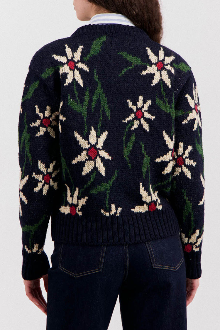 Howlin Navy Flower Cardigan