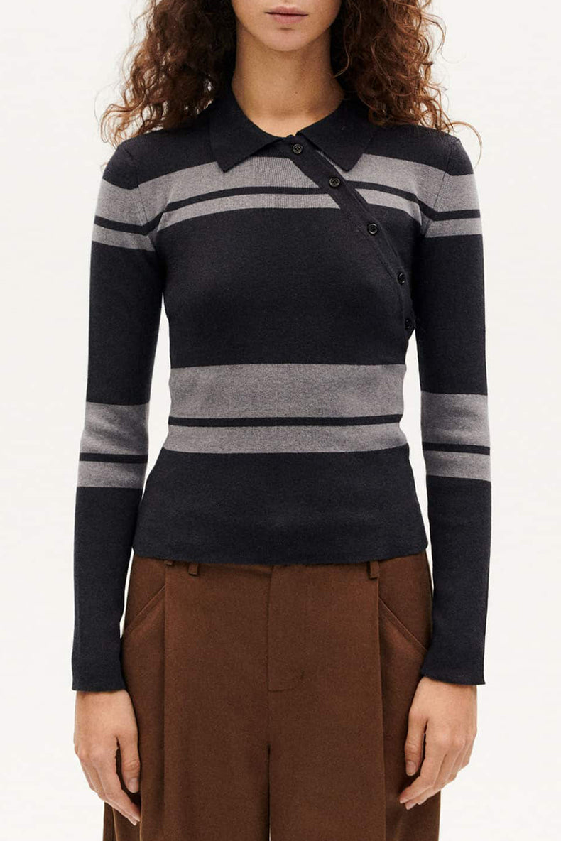 Thinking Mu Grey Dante Knitted Sweater