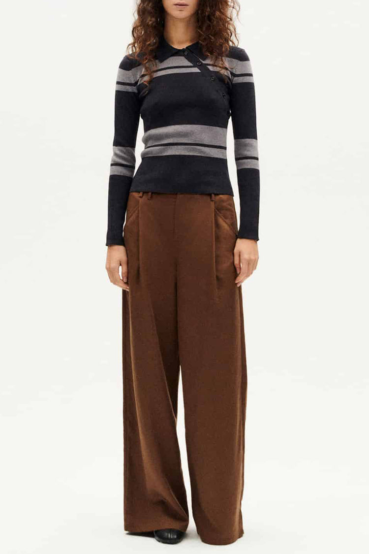 Thinking Mu Grey Dante Knitted Sweater