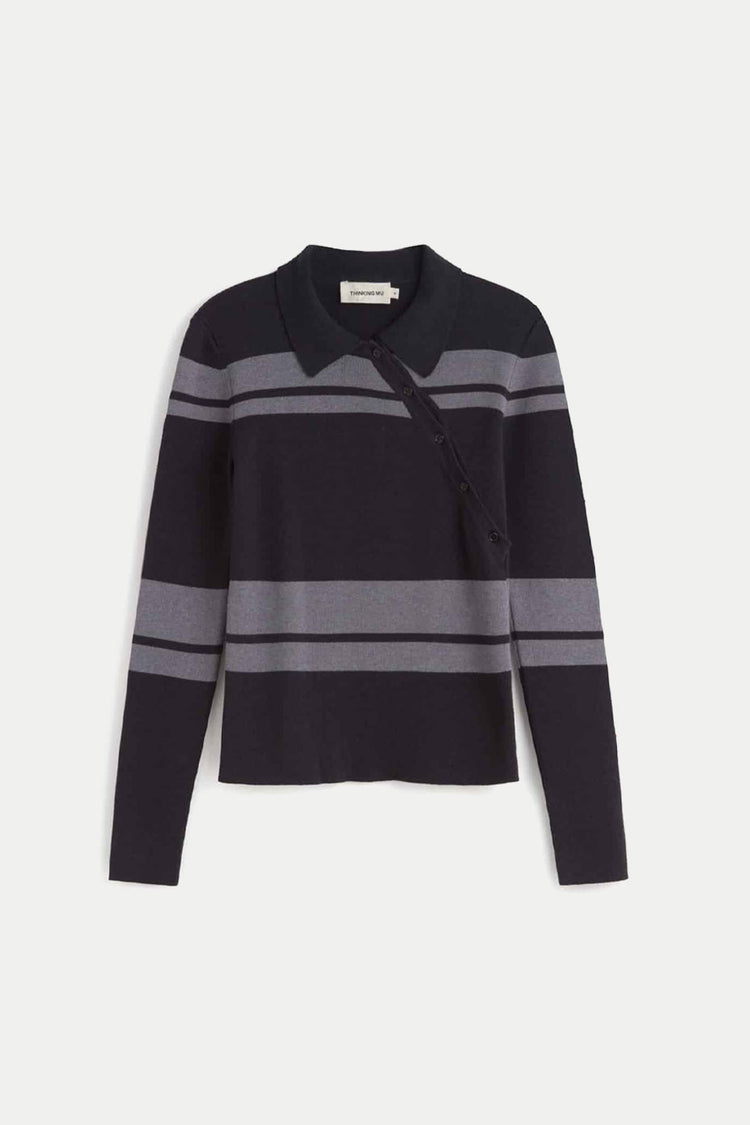 Thinking Mu Grey Dante Knitted Sweater