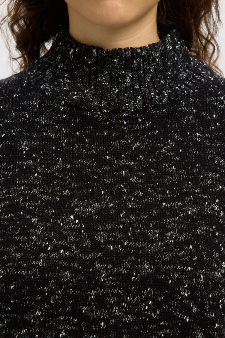 Selected Black Snow White Aria Knit Top