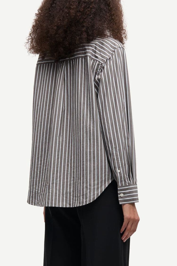 Samsøe Samsøe Brown Stripe Salova Pocket Shirt