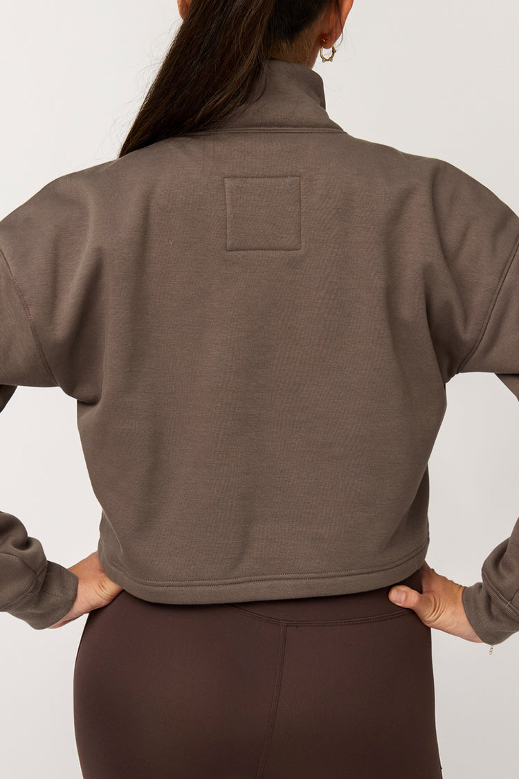 Girlfriend Collective Mink Vega Half Zip Sweatshirt