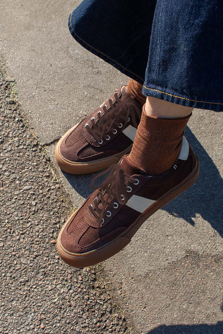 Collective Canvas Coffee Ecru Veld Hemp Trainers Womens