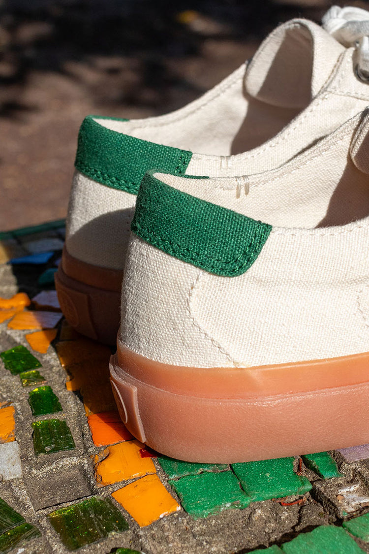 Collective Canvas Ecru Sage Veld Hemp Trainers Womens