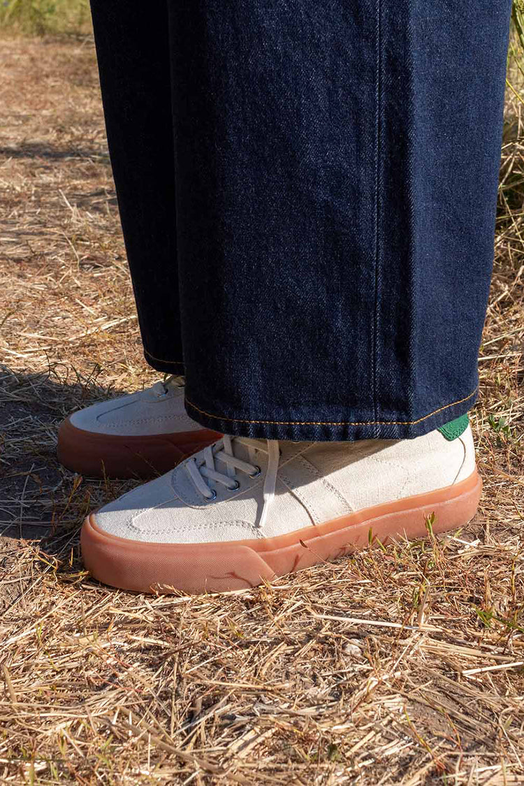 Collective Canvas Ecru Sage Veld Hemp Trainers Womens