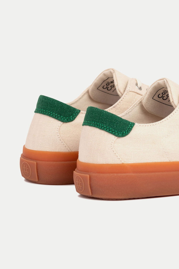 Collective Canvas Ecru Sage Veld Hemp Trainers Womens