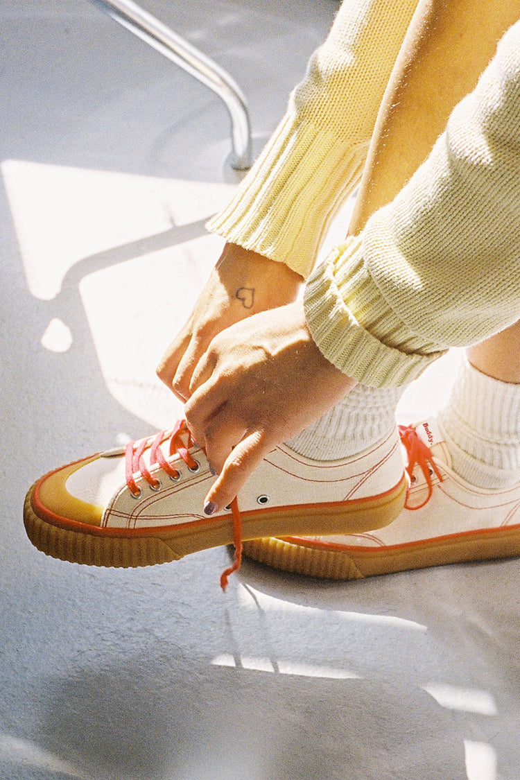 Collective Canvas Off White Red Buddy x CC Trainers Womens