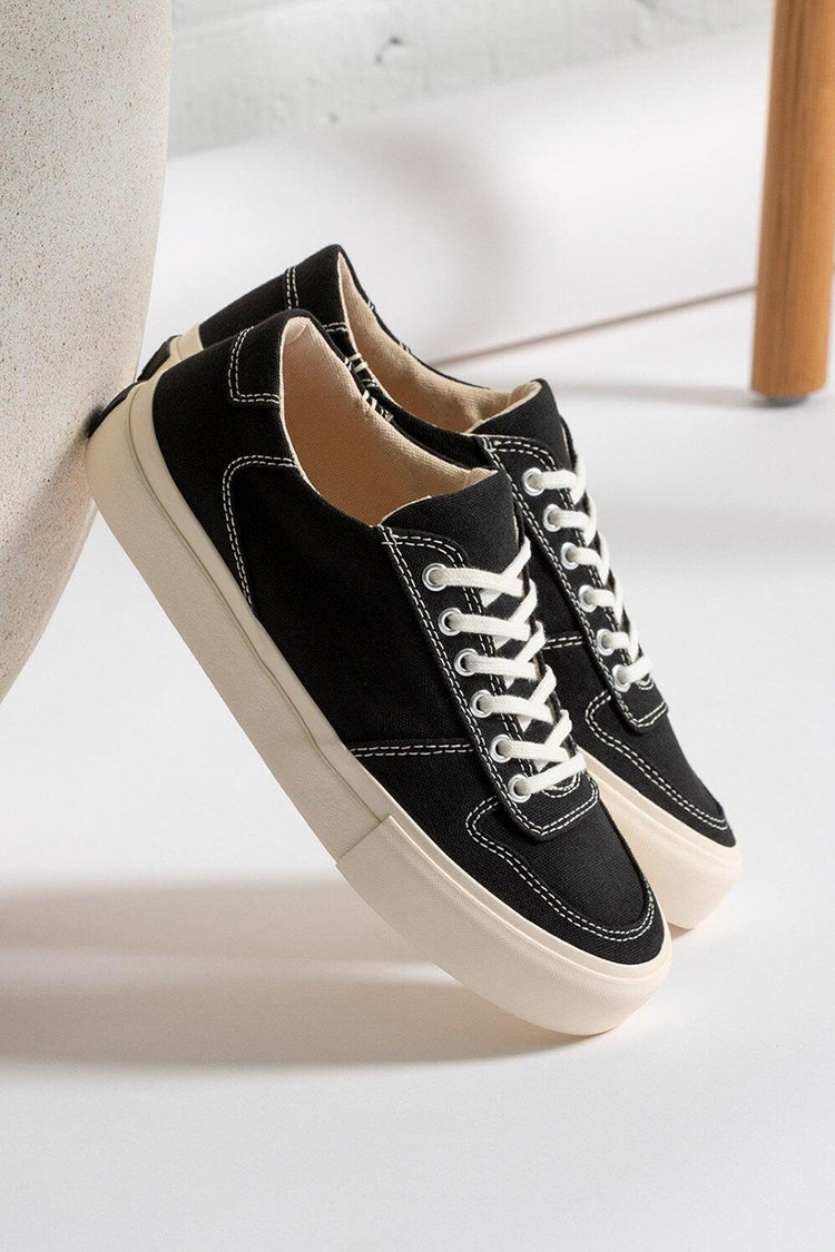 Collective Canvas Black White Bal Trainers Womens