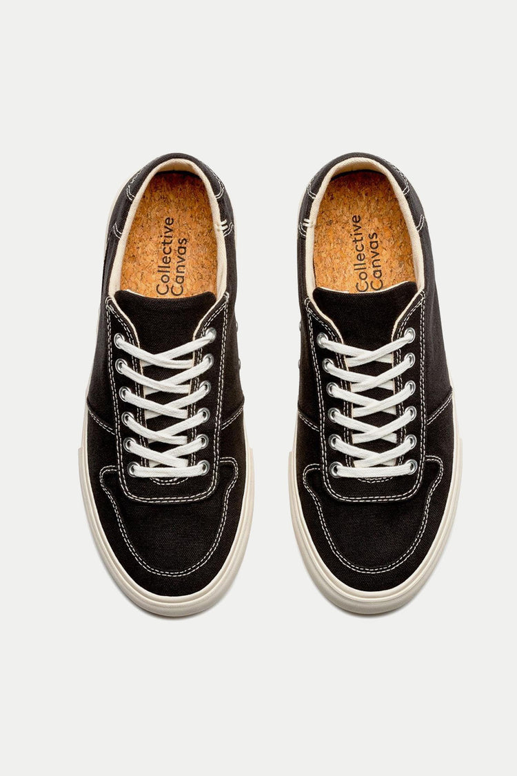 Collective Canvas Black White Bal Trainers Womens