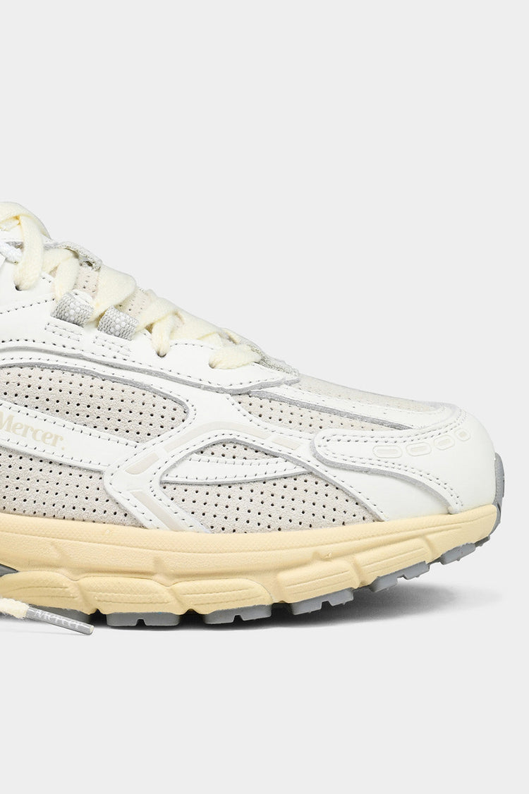 The Mercer Brand Off White The Re-Run Perforated Trainers Womens