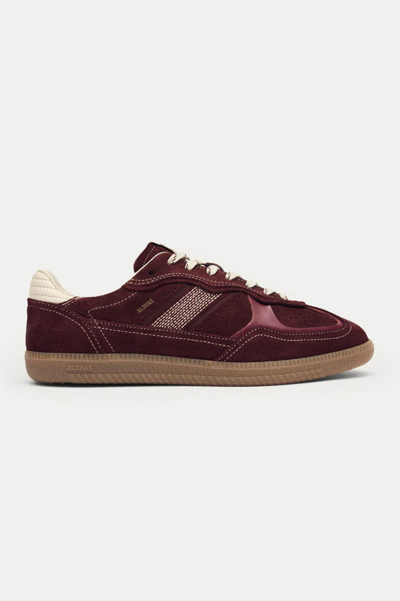 Alohas Burgundy Cream Leather TB.490 Rife Trainers