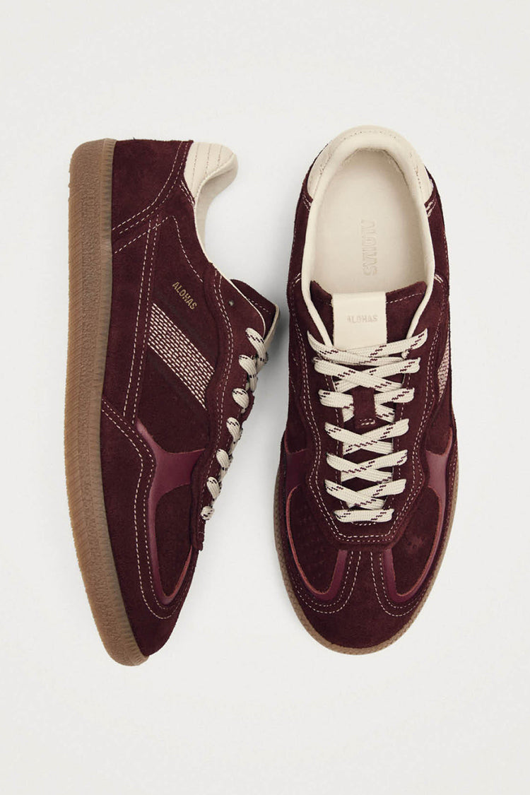Alohas Burgundy Cream Leather TB.490 Rife Trainers