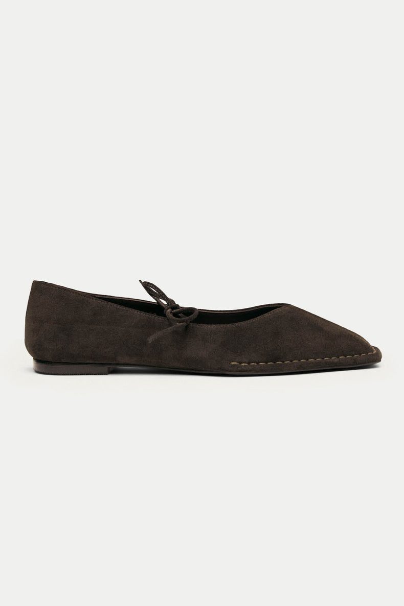 Alohas Coffee Brown Sway Suede Ballet Flats