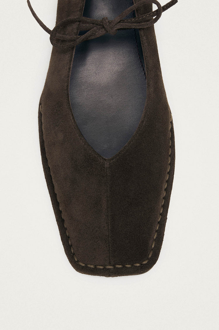 Alohas Coffee Brown Sway Suede Ballet Flats