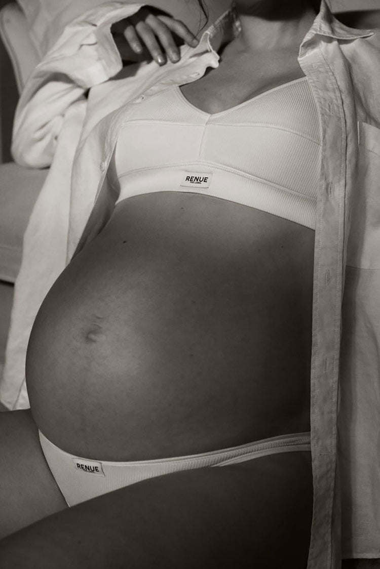 Renue White Ribbed Tencel Thong