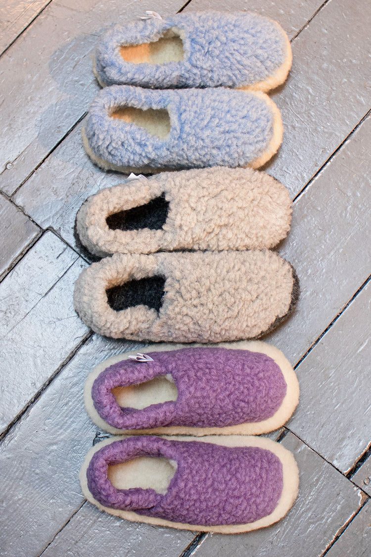 Yoko Wool Lilac Full Slippers Womens