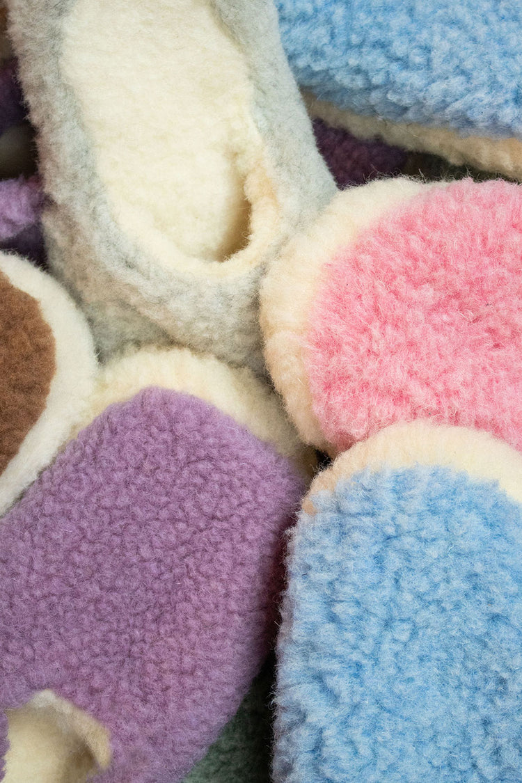 Yoko Wool Siberian Pink Slippers Womens