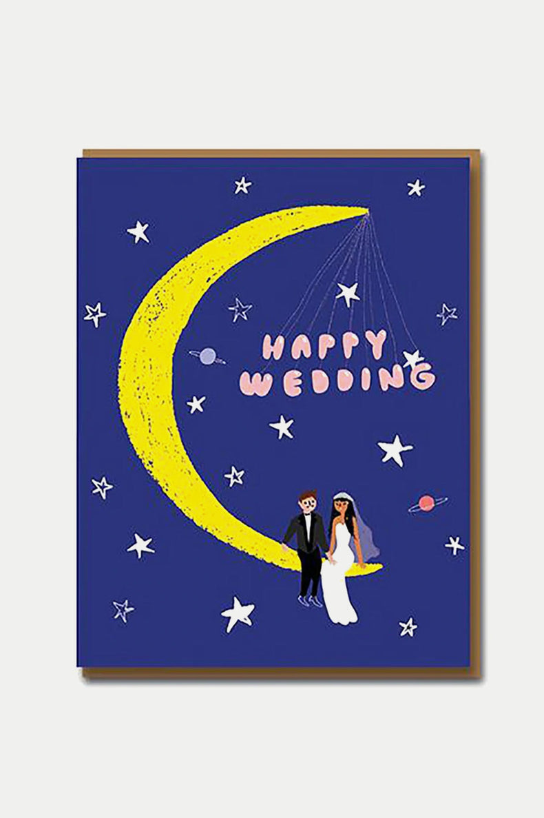 1973 Happy Wedding Moonlight Card
