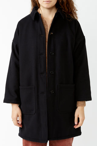 Navy Soft Melton Coat – Aida Shoreditch