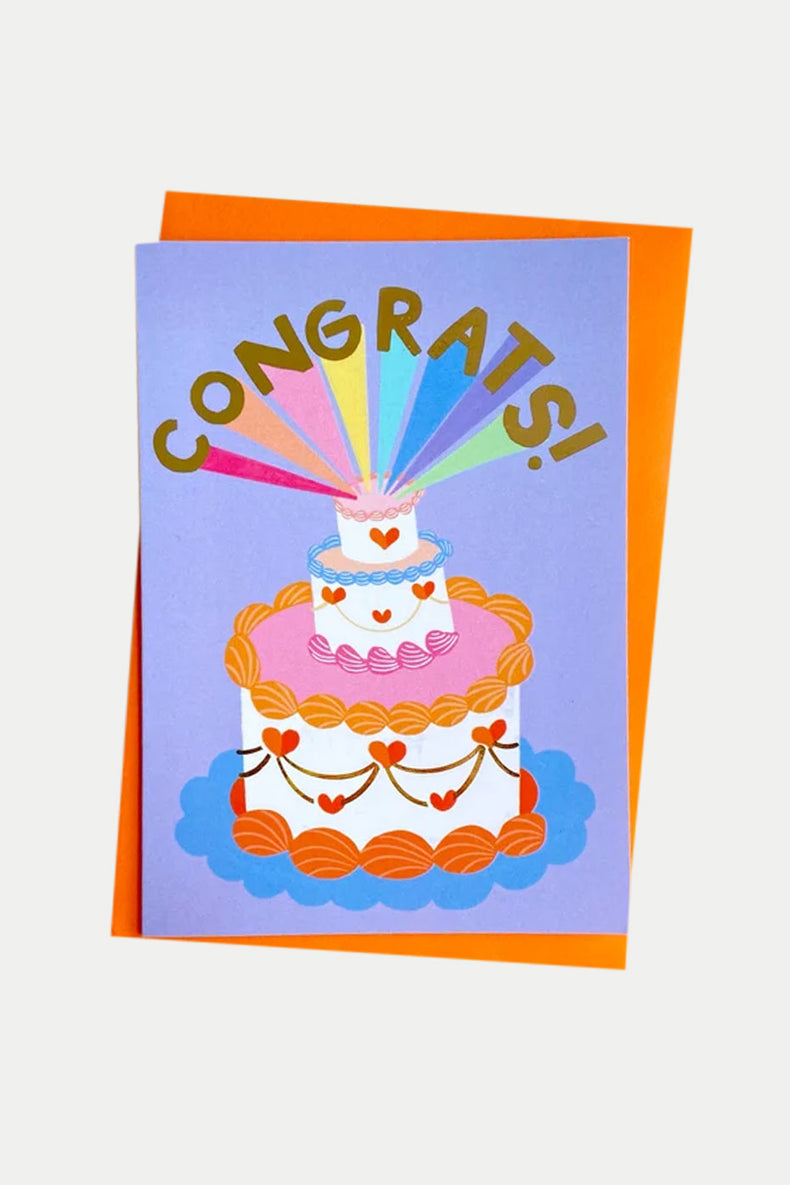 Icka Wedding Cake Card - Gold Foiled