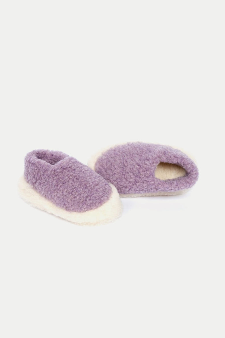 Yoko Wool Siberian Lilac Slippers Womens
