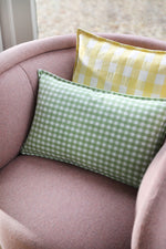 Green Rectangle Gingham Cushion