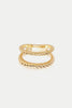 Gold Stacked Double Rope Ring