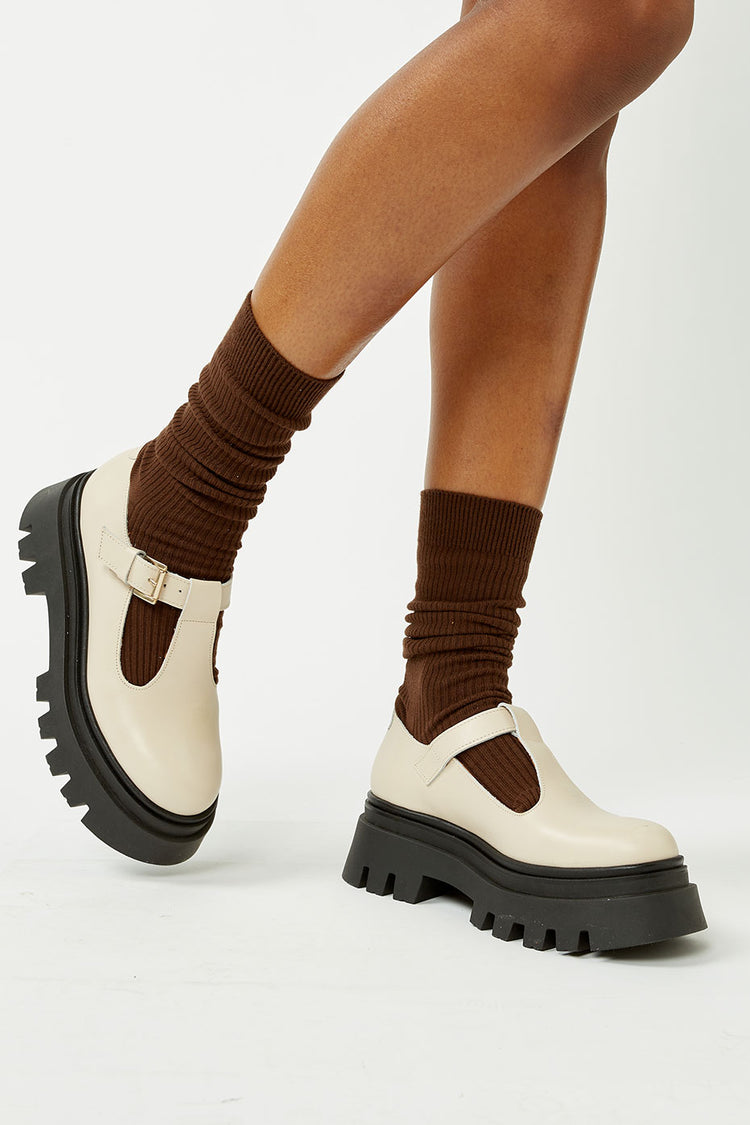 Alohas Cream Diane Mary Jane Flats