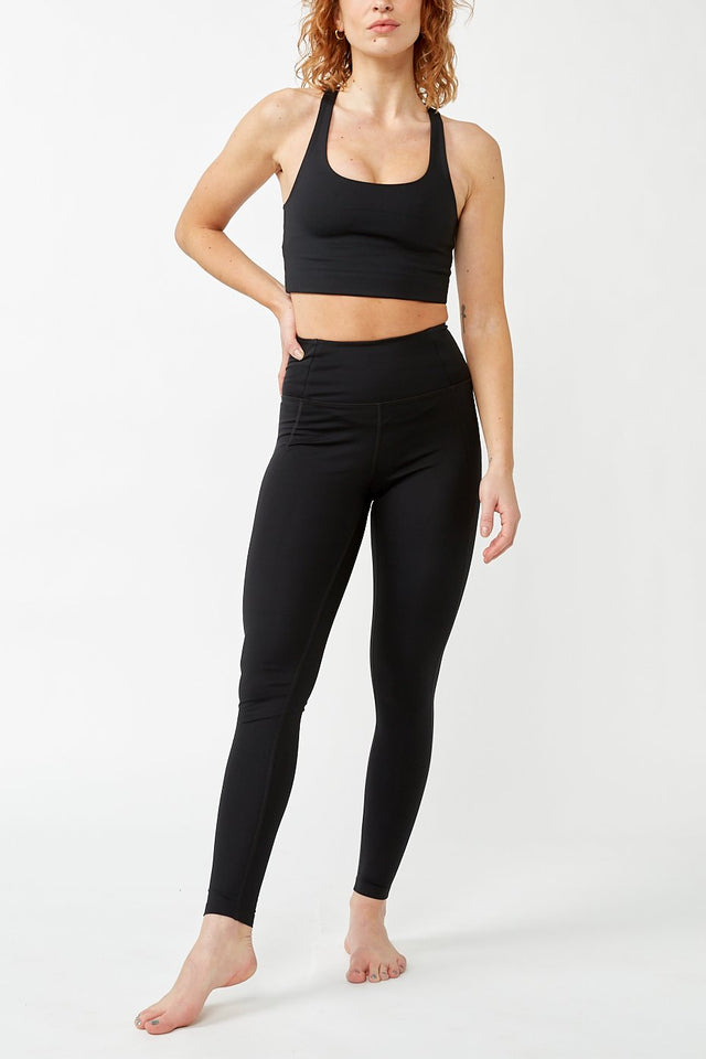 Black High Rise Long Leggings