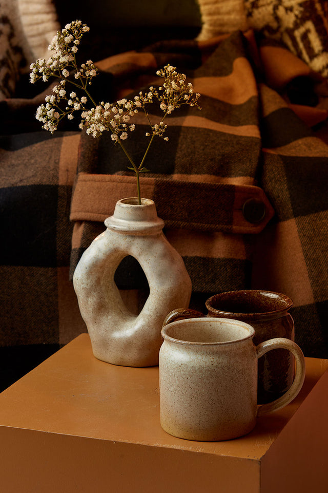Madam Stoltz Beige Coloured Stoneware Mug 