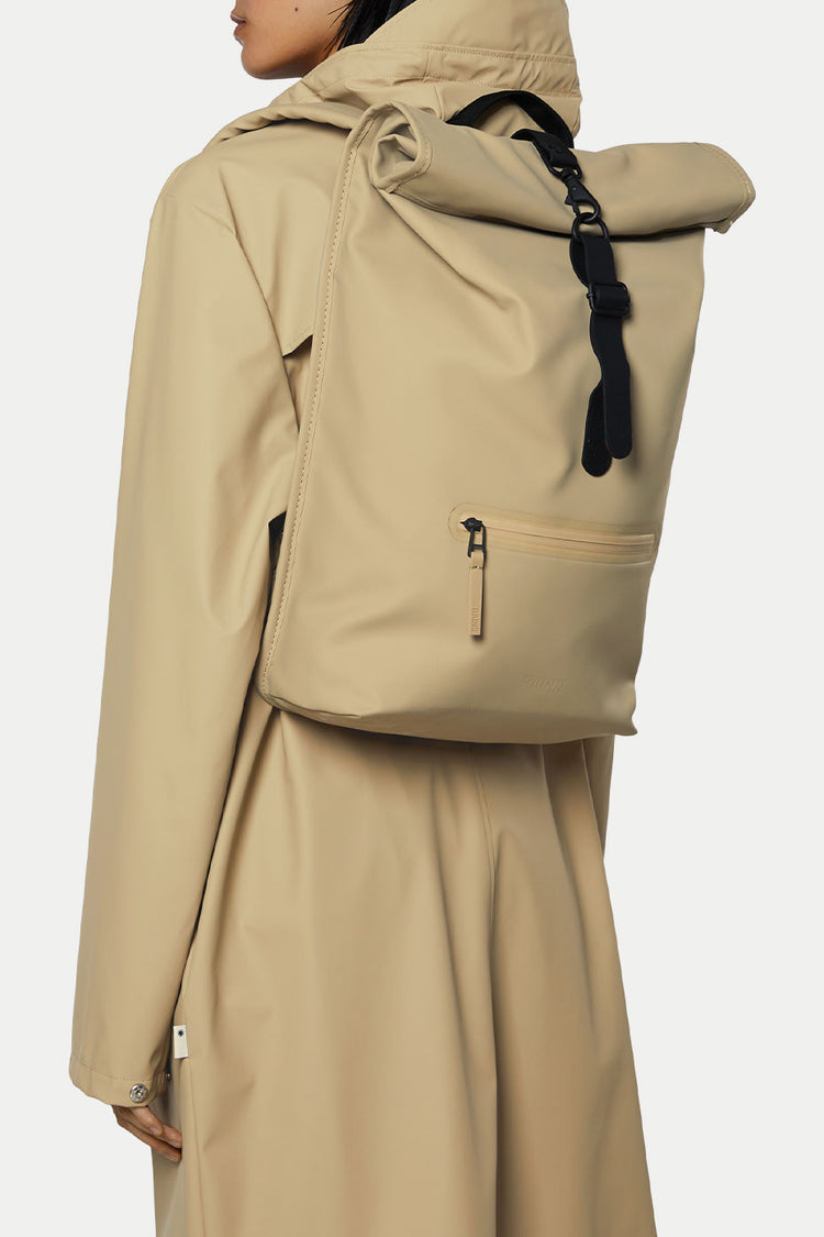 Beige Roll Top Rucksack