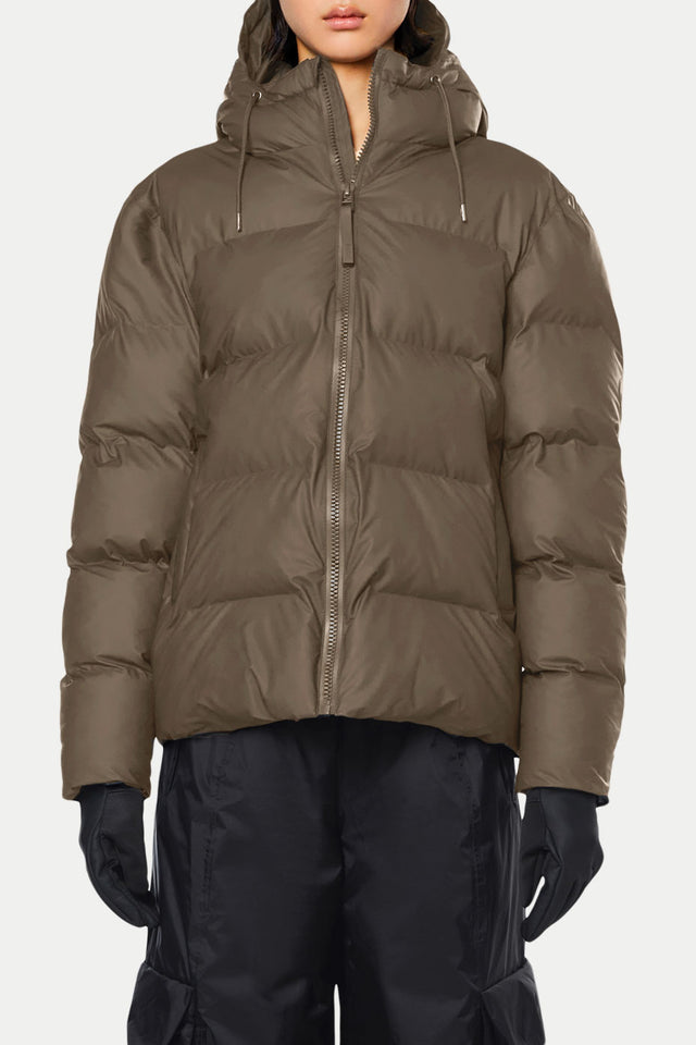 Taupe Short Puffer Jacket