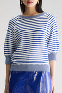 Bellerose Gitane & Vintage White Stripe Anglet Crew-Neck Sweater 