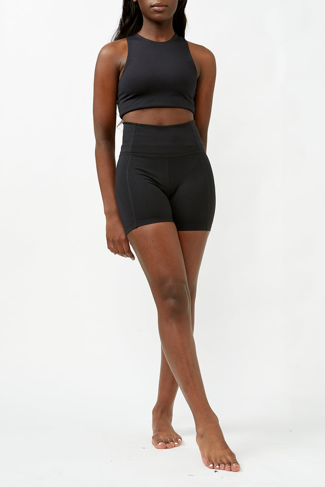 Black Run High-Rise Shorts