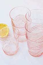 Pink Swirl Water Glass