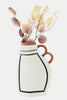 Off White Natural Black Grey Hand Painted Terracotta Vase