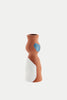 Natural White Blue Hand Painted Terracotta Vase